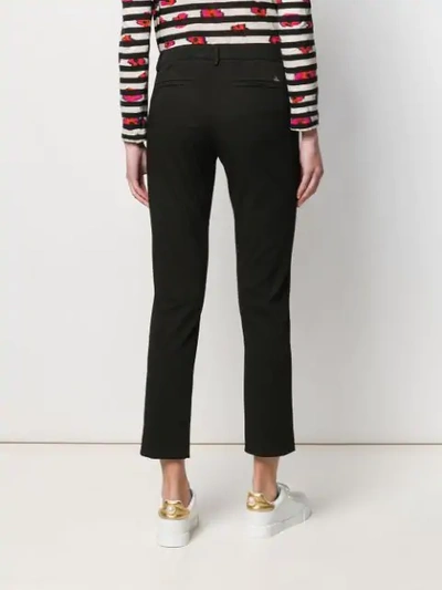 Shop Peuterey Cropped Skinny Trousers In Black