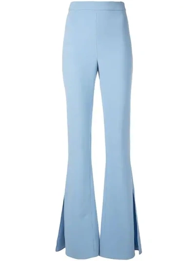 Shop Cushnie Flared Slit Trousers In Blue