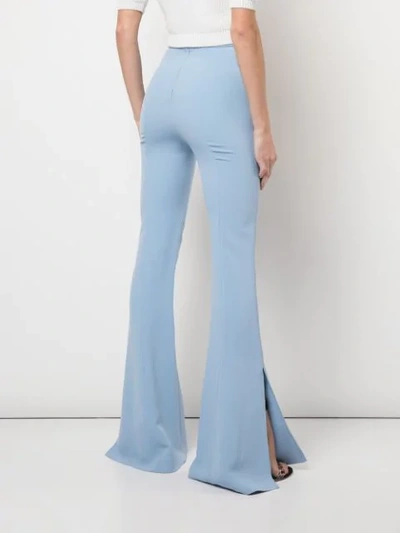 Shop Cushnie Flared Slit Trousers In Blue