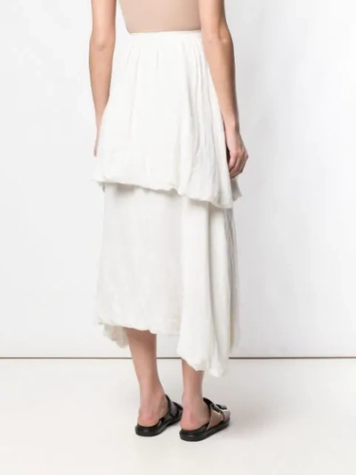 Pre-owned Prada 1990's Draped Layered Skirt In White