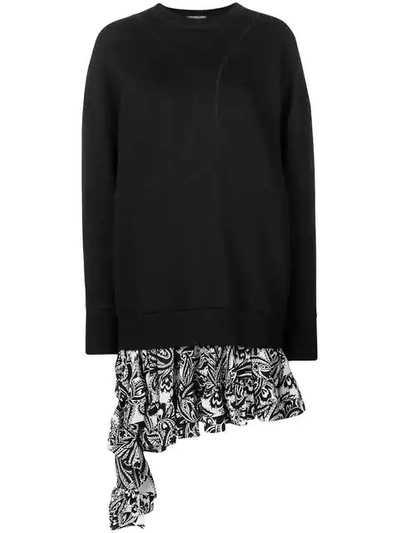 Shop Alexander Mcqueen Elongated Sweatshirt Dress In Black