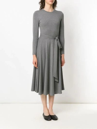 Shop Andrea Marques Flared Midi Dress - Grey In Gray