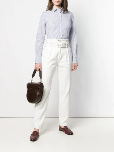 Shop Aspesi Striped Shirt In White