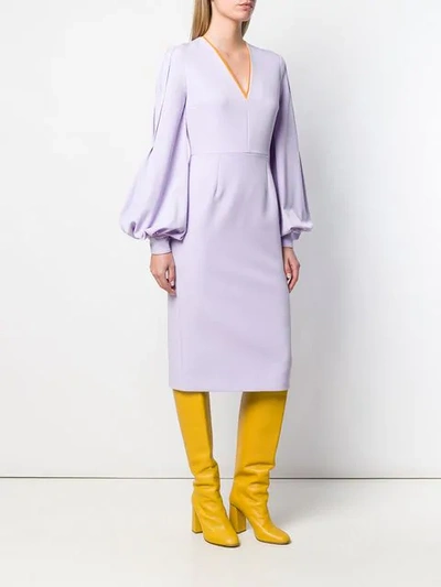 Shop Roksanda V-neck Midi Dress In Purple