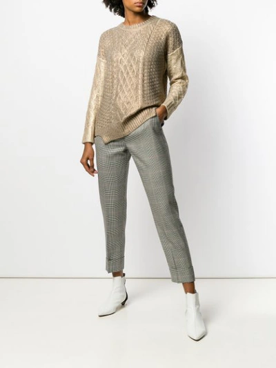 Shop Twinset Twin-set Multi-knit Sweater - Gold