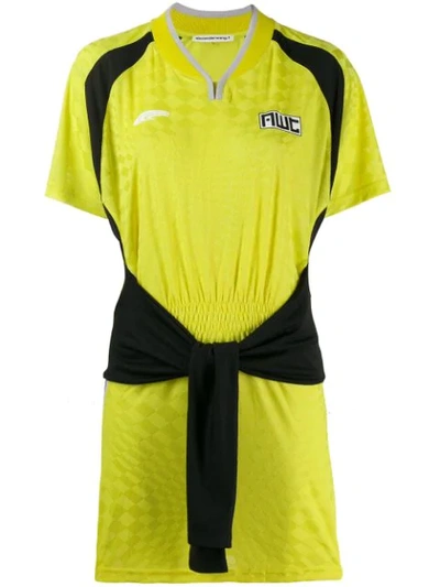 Shop Alexander Wang T Tie Front Sports Dress In Yellow