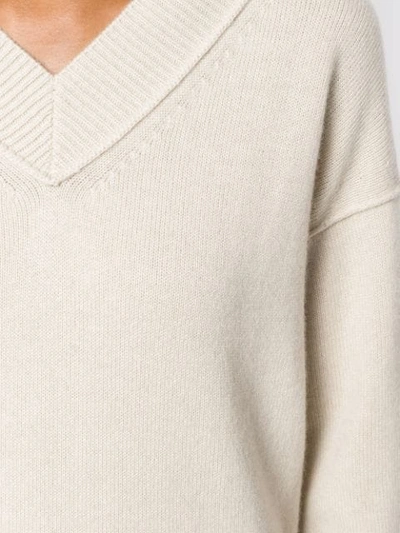 Shop Helmut Lang V-neck Sweater - Neutrals