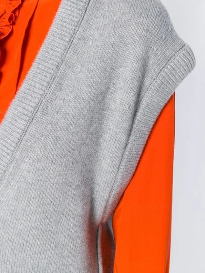 Shop Chloé Longline Sweater Vest In Grey