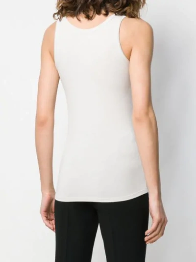 Shop Majestic Fitted Tank Top In Neutrals