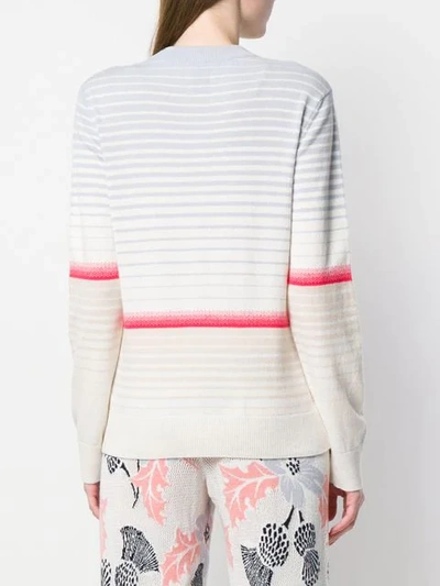 Shop Barrie Colour-block Striped Sweater In Neutrals