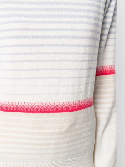 Shop Barrie Colour-block Striped Sweater In Neutrals