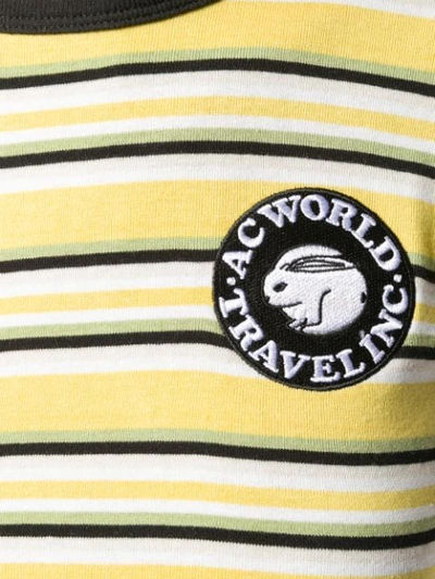 Shop Alexa Chung Logo Patch Striped T-shirt - Yellow