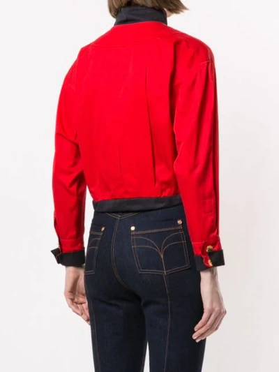 Pre-owned Chanel Long Sleeve Cotton Jacket In Red