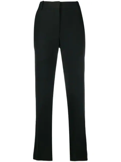 Valentino Mid-rise Wool And Silk Pants In Black