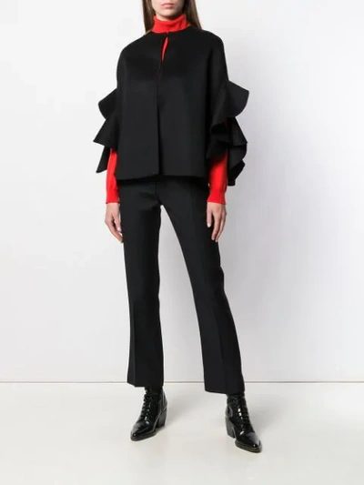 Valentino Mid-rise Wool And Silk Pants In Black