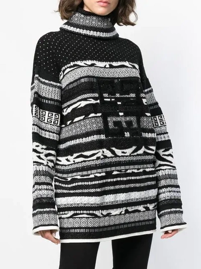 Shop Givenchy Textured Roll-neck Sweater In Black