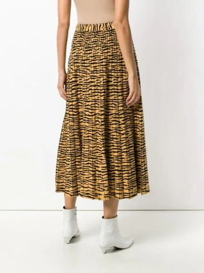 Shop Proenza Schouler Tiger Jacquard Knit Pleated Skirt - Yellow