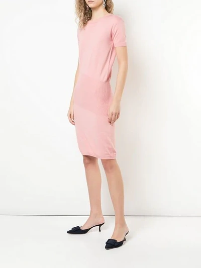 Shop Alexandra Golovanoff China Knitted Dress In Pink