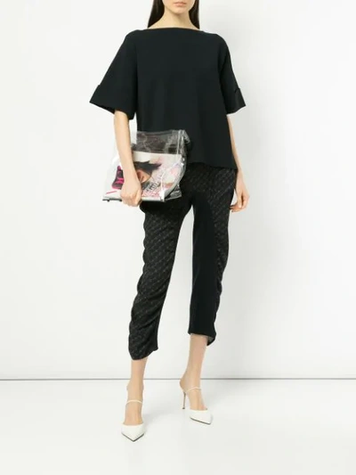 Shop Stella Mccartney Tina Monogram Trousers In Black