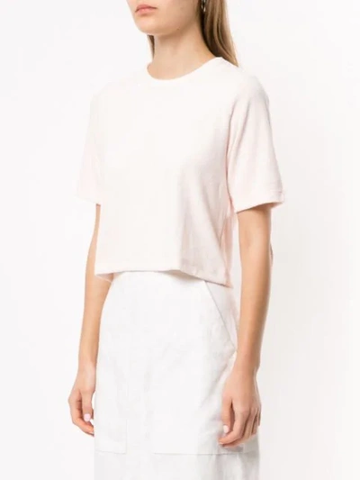 Shop Venroy Cropped T-shirt In Pink