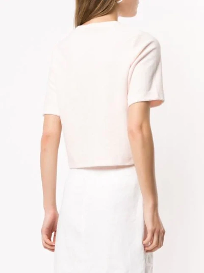 Shop Venroy Cropped T-shirt In Pink