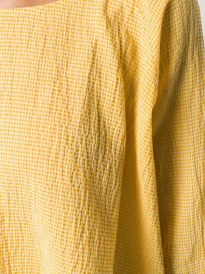 Shop Apuntob Textured Gingham Dress In Yellow