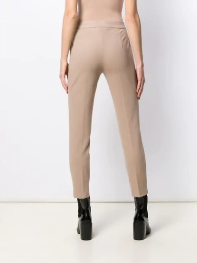Shop Max Mara Cropped Tapered Trousers In Neutrals