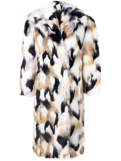 Shop Givenchy Faux Fur Oversized Coat In White