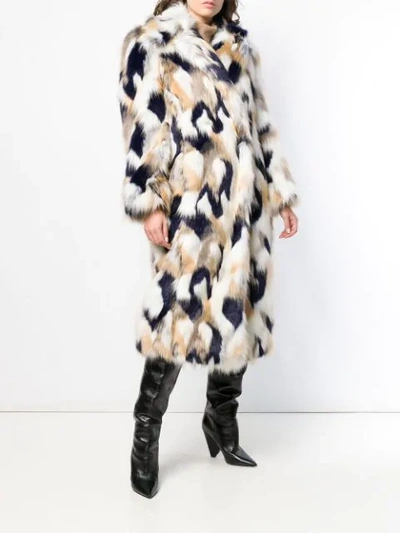 GIVENCHY FAUX-FUR OVERSIZED COAT - 白色
