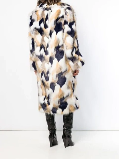 Shop Givenchy Faux Fur Oversized Coat In White