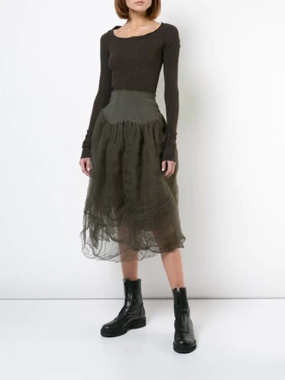 Shop Marc Le Bihan High-waisted Tulle Skirt - Green
