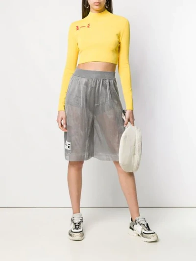 Shop Artica Arbox Cropped Long-sleeved Tee - Yellow