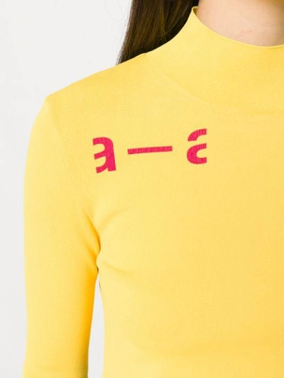 Shop Artica Arbox Cropped Long-sleeved Tee - Yellow