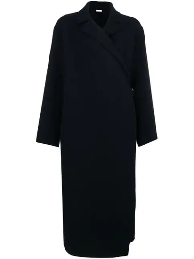 Shop Jil Sander Wrap Around Coat In Blue