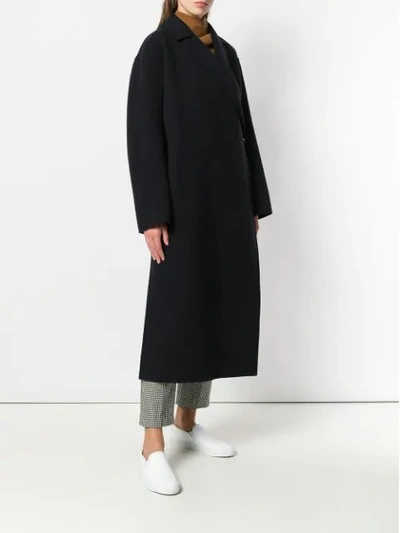 Shop Jil Sander Wrap Around Coat In Blue