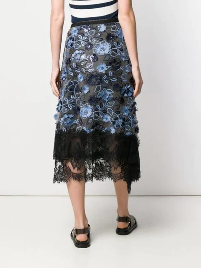 Shop Antonio Marras Embroidered Midi Skirt In Black