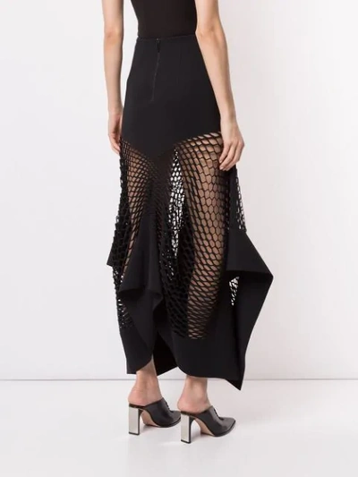 Shop Dion Lee Mesh Panel Skirt In Black