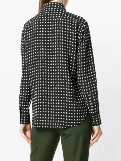 Shop Saint Laurent Star Print Shirt In 1095 -noir Craie