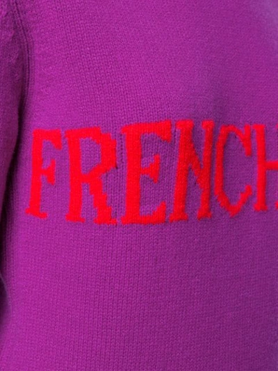 ALBERTA FERRETTI 'FRENCH KISS' SLOGAN JUMPER - 紫色