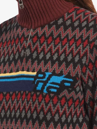 Shop Prada Cashmere Geometric Sweater - Black