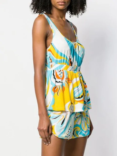 Shop Emilio Pucci Badea Print Tank Top In Yellow