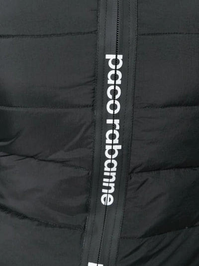 Shop Paco Rabanne Zipped Padded Jacket - Black
