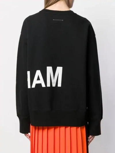 Shop Mm6 Maison Margiela Printed Logo Oversized Sweatshirt In Black