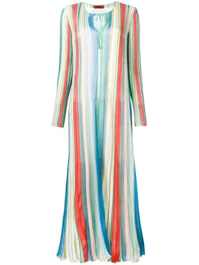 Shop Missoni Pleated Maxi Dress In Multicolour