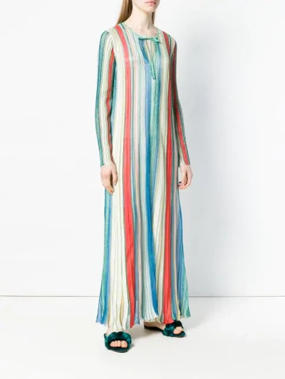 Shop Missoni Pleated Maxi Dress In Multicolour