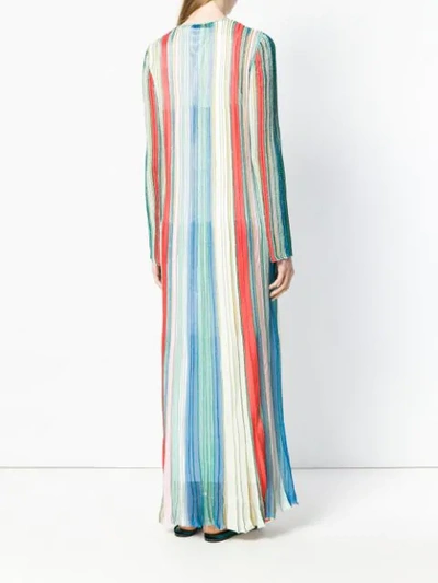 Shop Missoni Pleated Maxi Dress In Multicolour