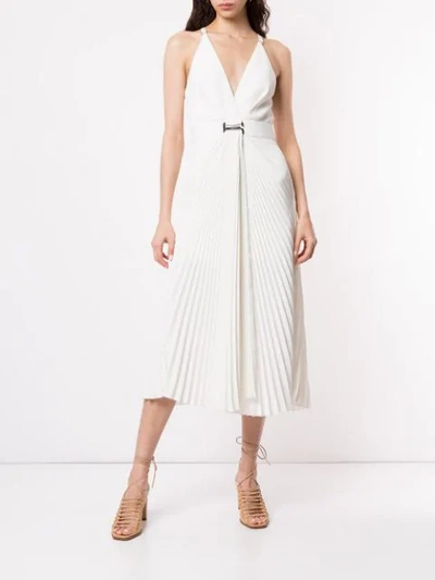 Shop Dion Lee Suspended Sunray Dress In White