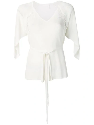 Shop See By Chloé Knitted Cape Top In White