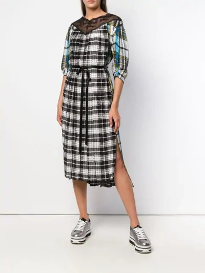 Shop Marc Jacobs Contrast Panel Check Dress In 101 White Multi