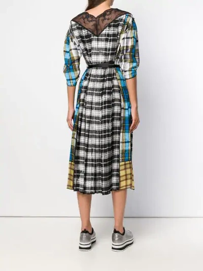 Shop Marc Jacobs Contrast Panel Check Dress In 101 White Multi
